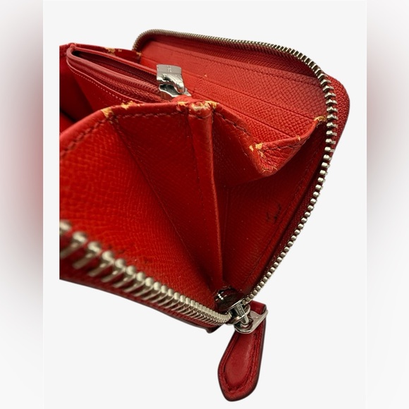 Coach Red Leather Accordion Zip Wallet F57215 Valentines gift! ❤️ preloved - Picture 7 of 10